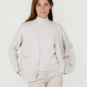 CARDIGAN APERTO COLOR PANNA