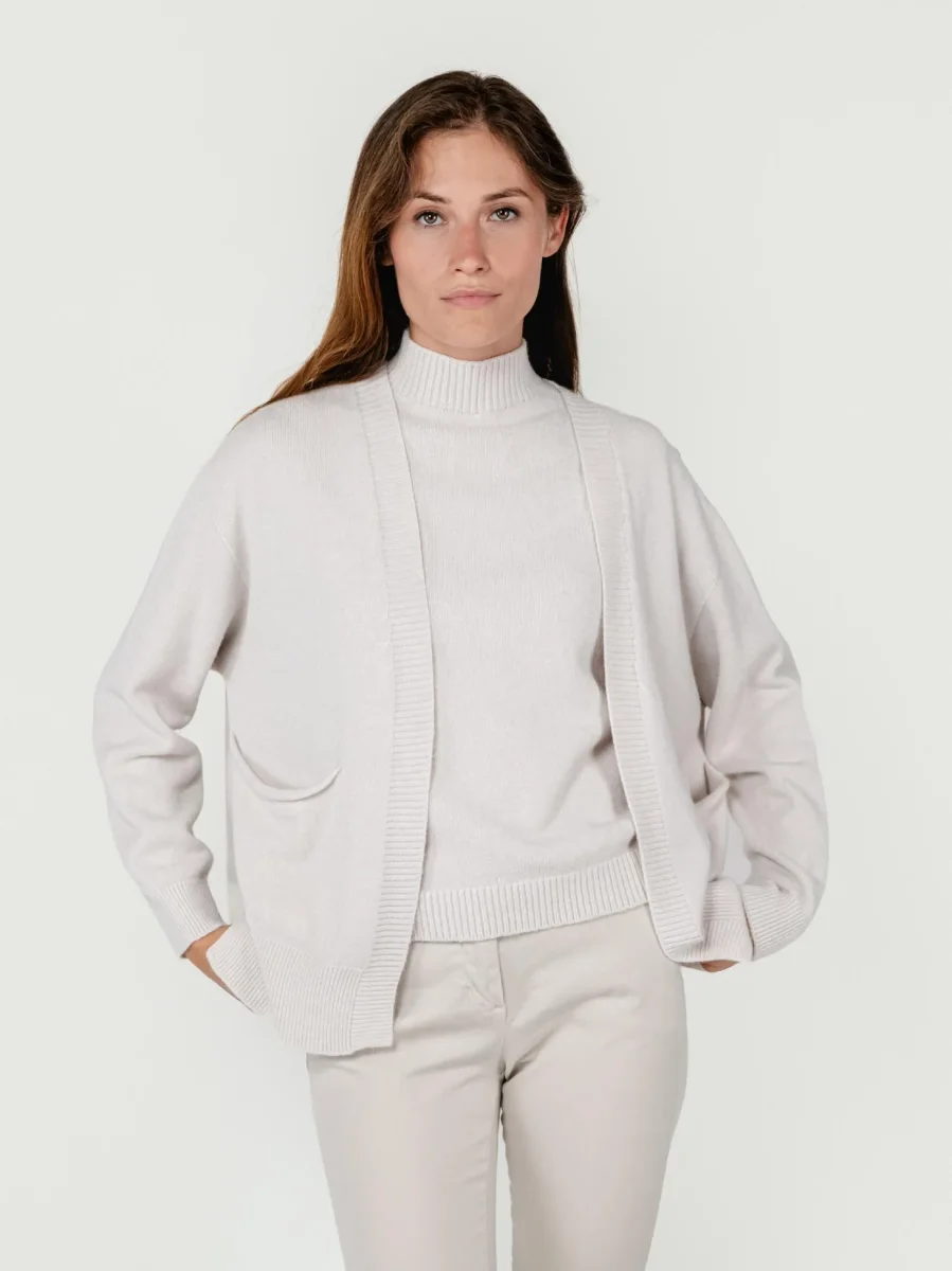 CARDIGAN APERTO COLOR PANNA