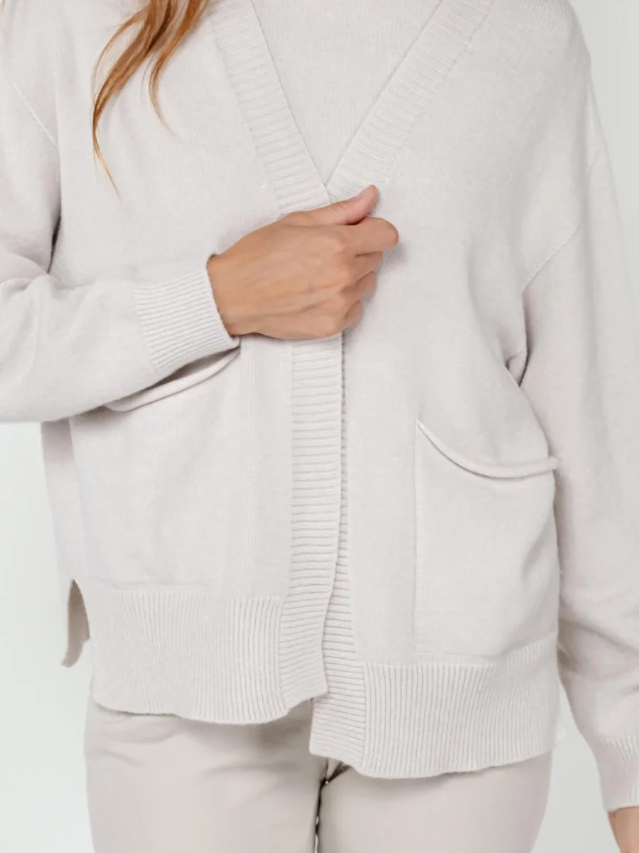 CARDIGAN APERTO COLOR PANNA - immagine 5