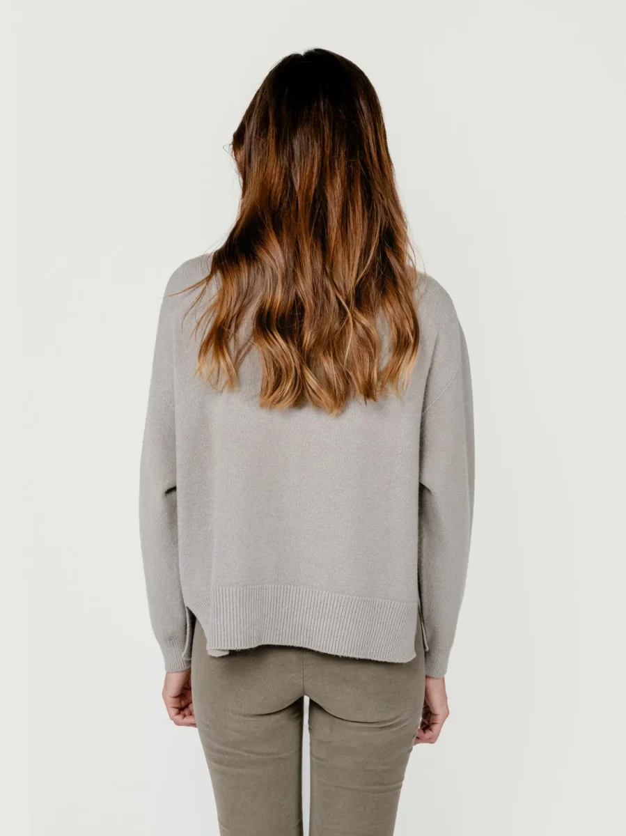 CARDIGAN APERTO COLOR TORTORA - immagine 4