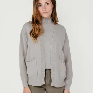 CARDIGAN APERTO COLOR TORTORA