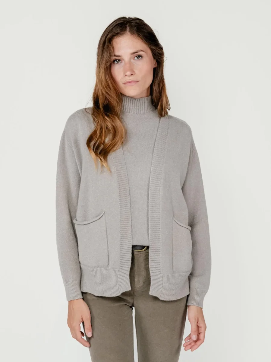 CARDIGAN APERTO COLOR TORTORA