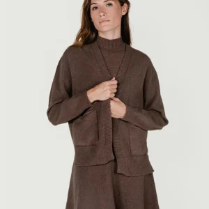 CARDIGAN APERTO TABACCO