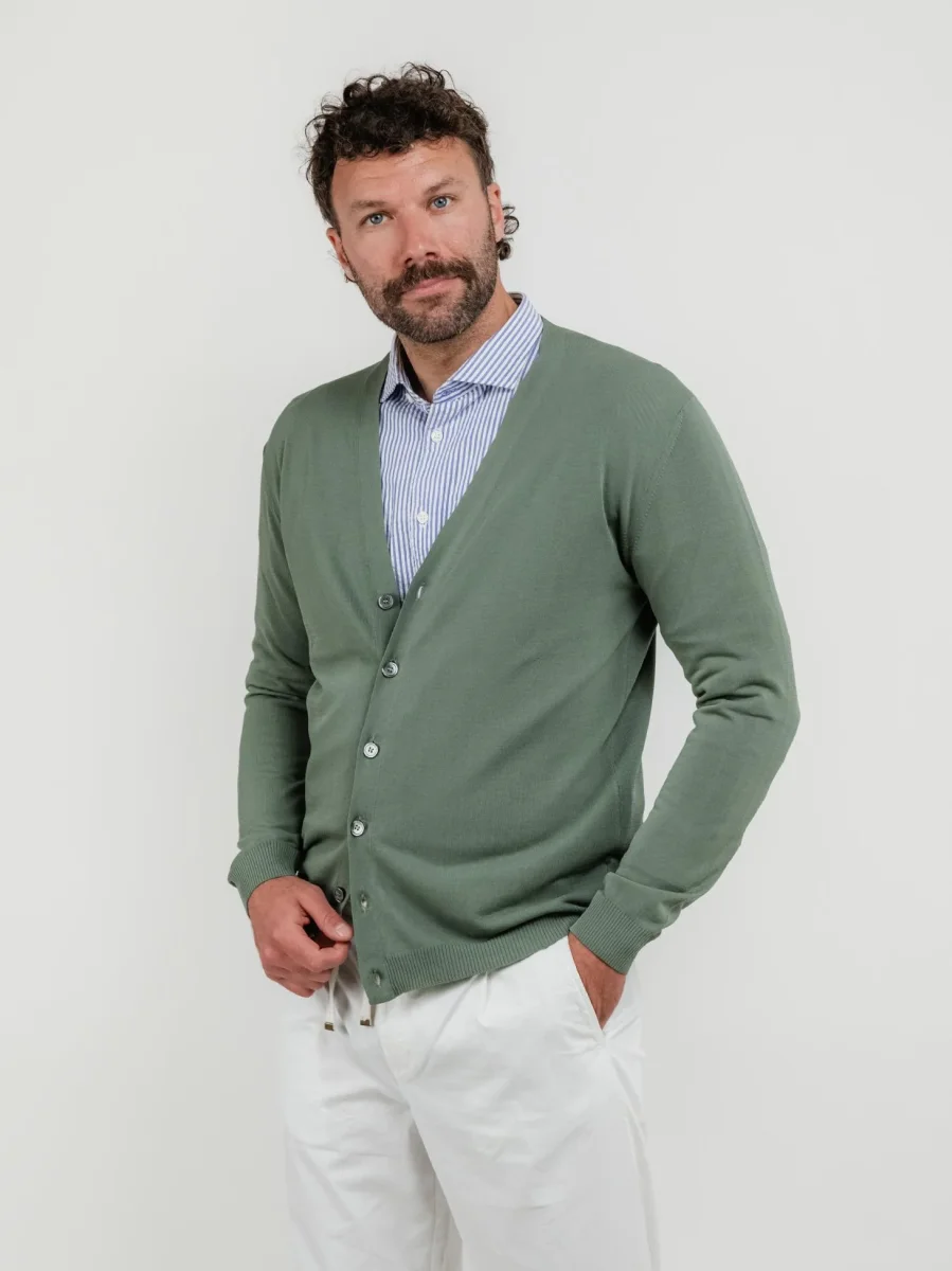 CARDIGAN COLOR SALVIA - immagine 3