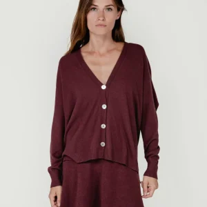 CARDIGAN CON BOTTONI BORDEAUX