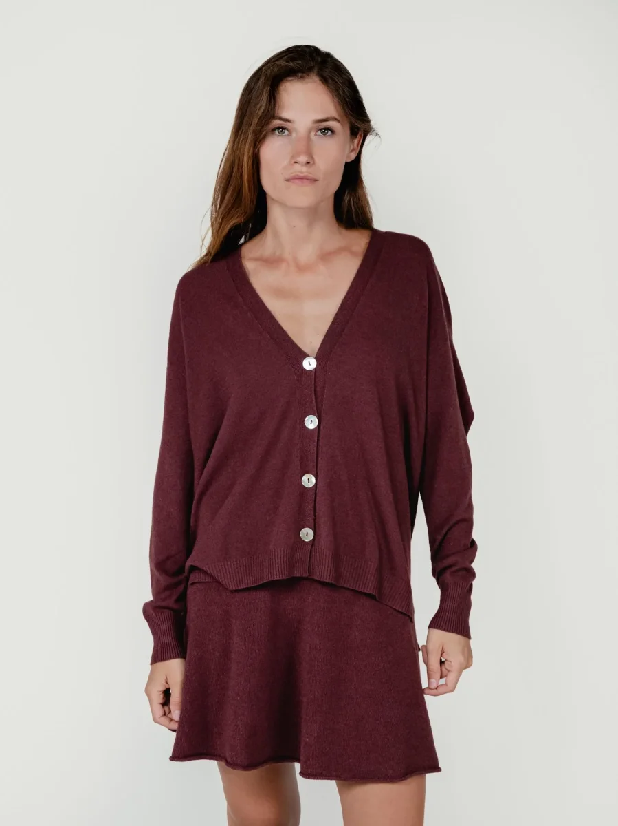 CARDIGAN CON BOTTONI BORDEAUX