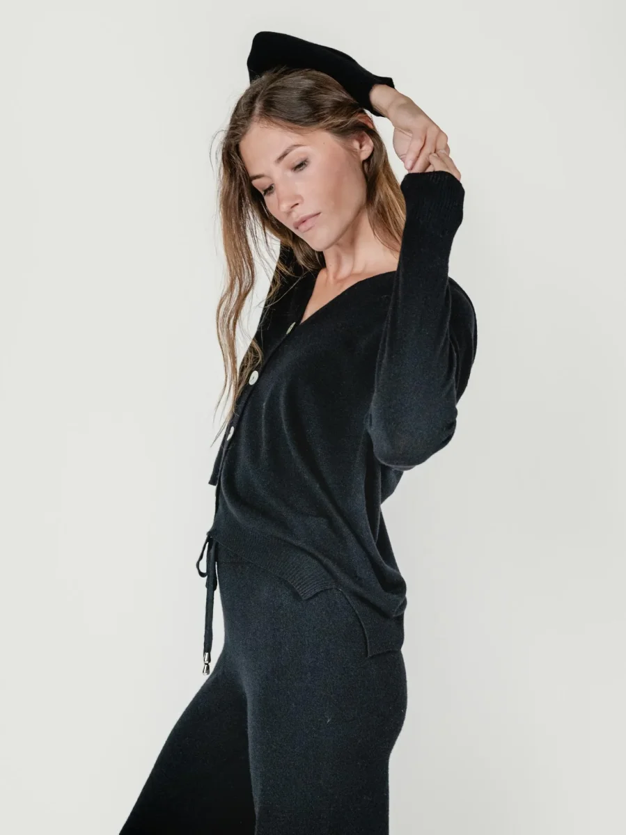 CARDIGAN CON BOTTONI NERO - immagine 3