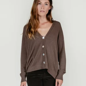 CARDIGAN CON BOTTONI TABACCO