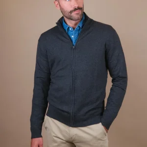 CARDIGAN CON ZIP GRIGIO