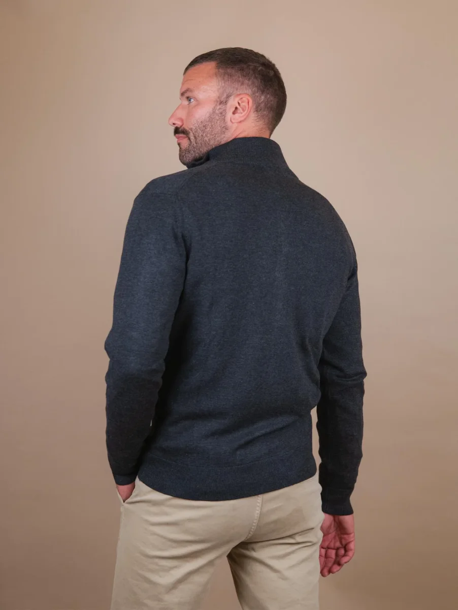 CARDIGAN CON ZIP GRIGIO - immagine 4