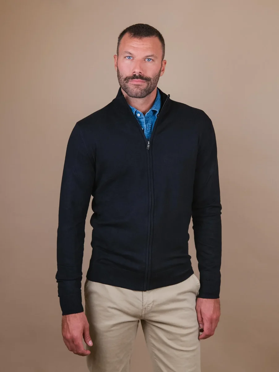 CARDIGAN CON ZIP NERO
