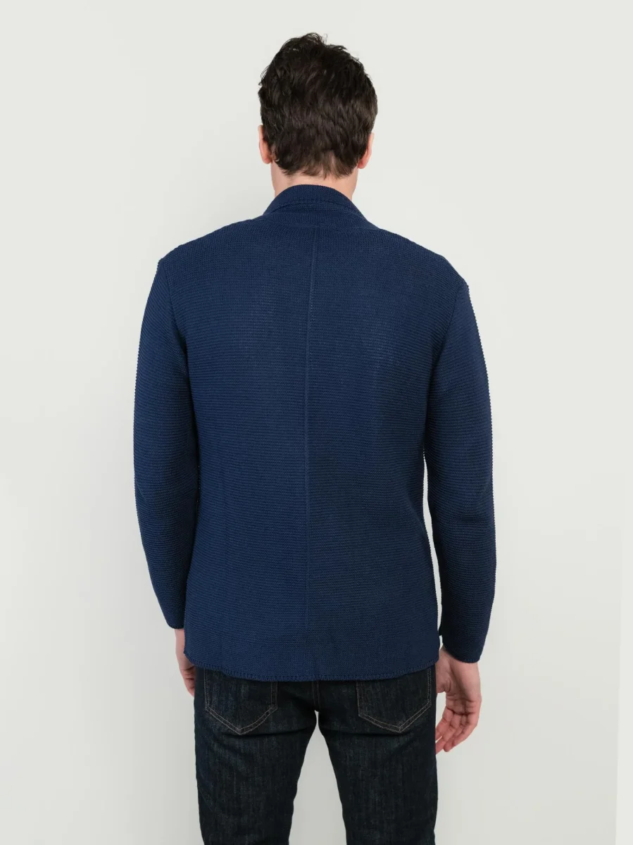 CARDIGAN IN COTONE BLU - immagine 5