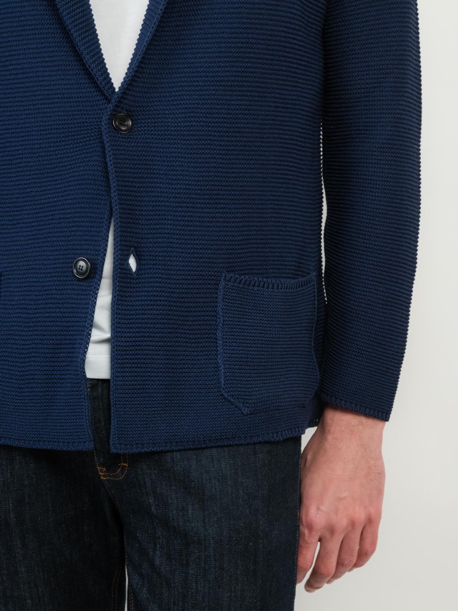 CARDIGAN IN COTONE BLU - immagine 6