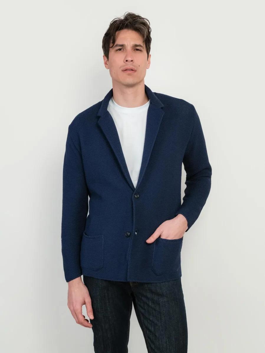 CARDIGAN IN COTONE BLU