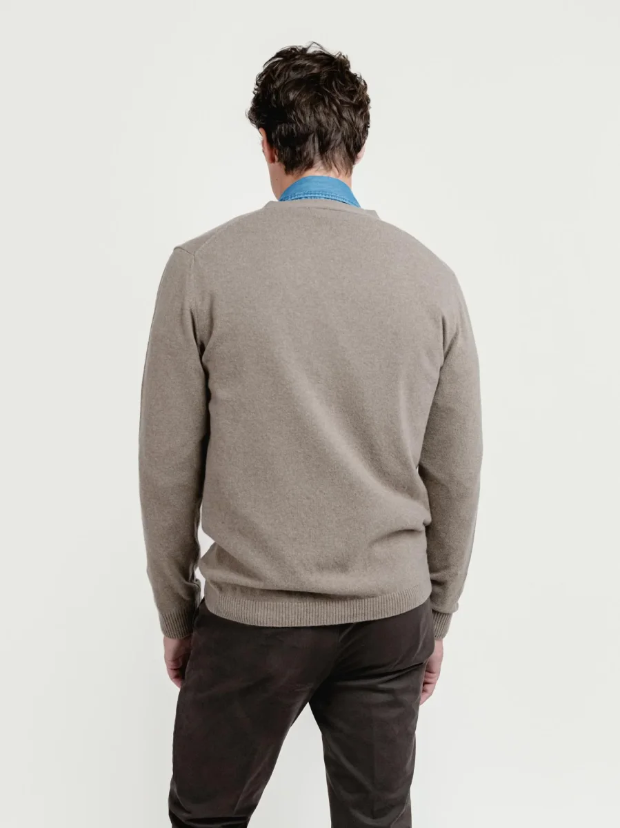 CARDIGAN IN LANA MERINO E CASHMERE SABBIA - immagine 4