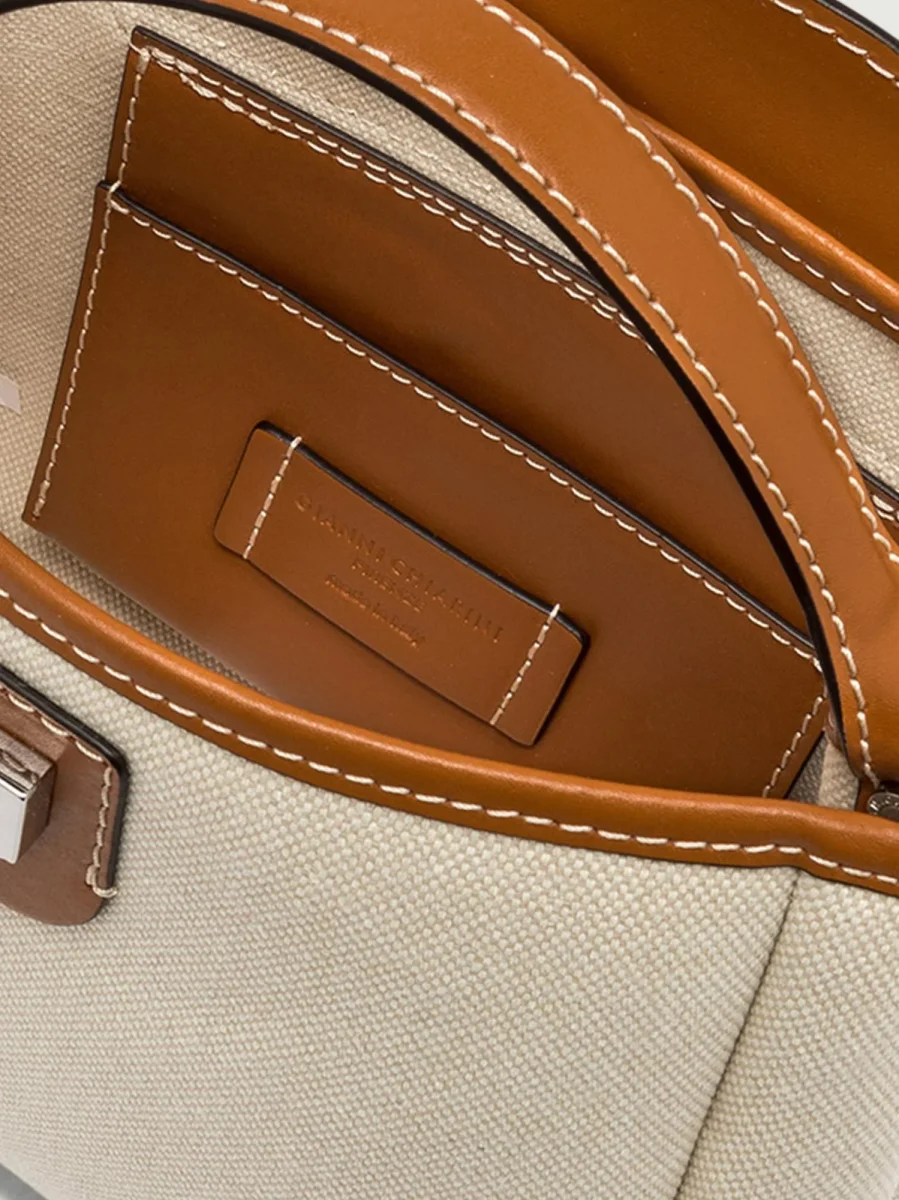 CARTELLA CLIO IN TESSUTO E PELLE CARAMELLO - immagine 5