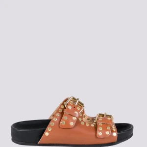 CIABATTA FIBBIE CON APPLICAZIONE BORCHIE