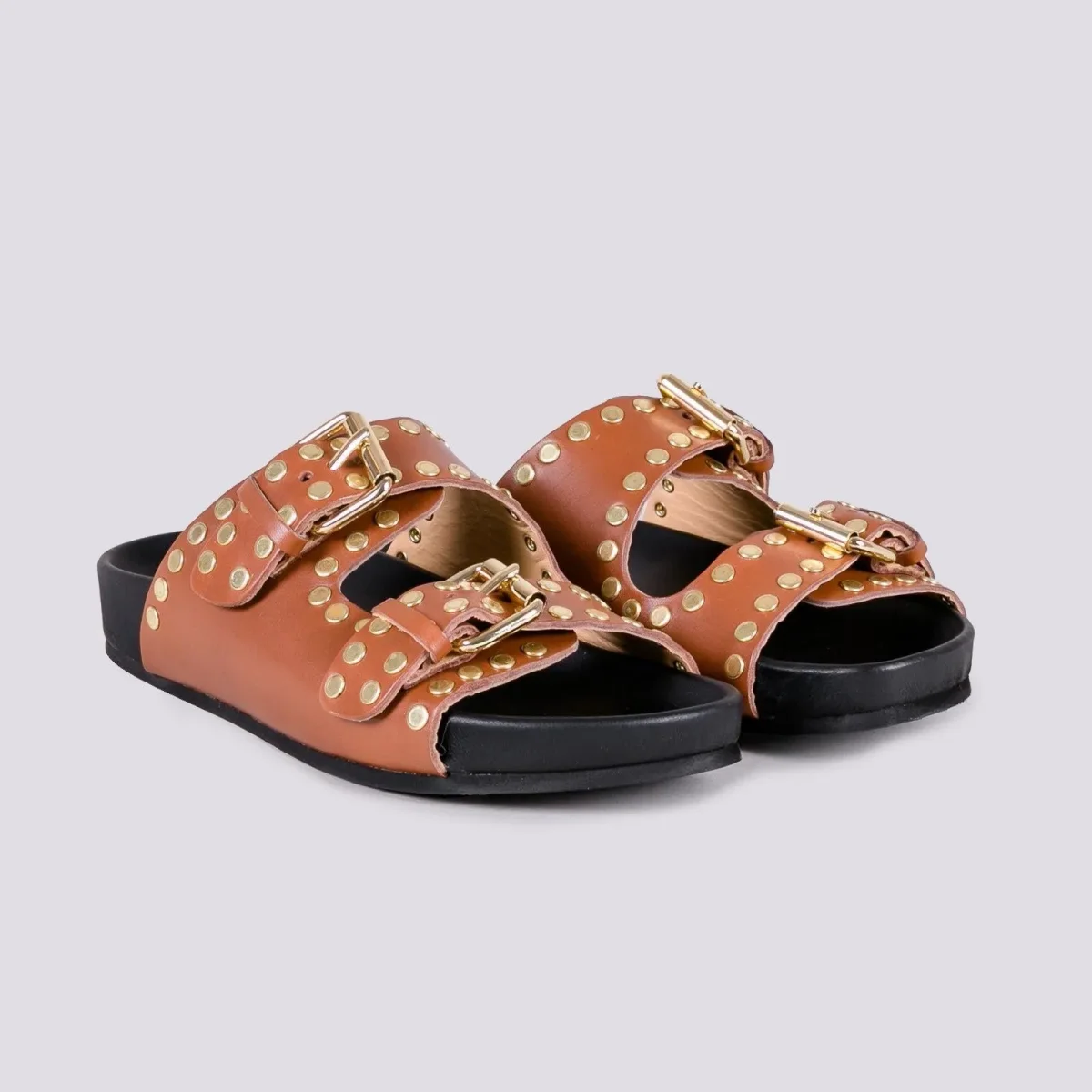 CIABATTA FIBBIE CON APPLICAZIONE BORCHIE - immagine 3