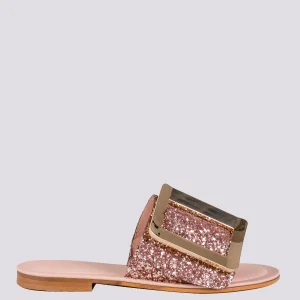 CIABATTA GLITTER CON MAXI FIBBIA