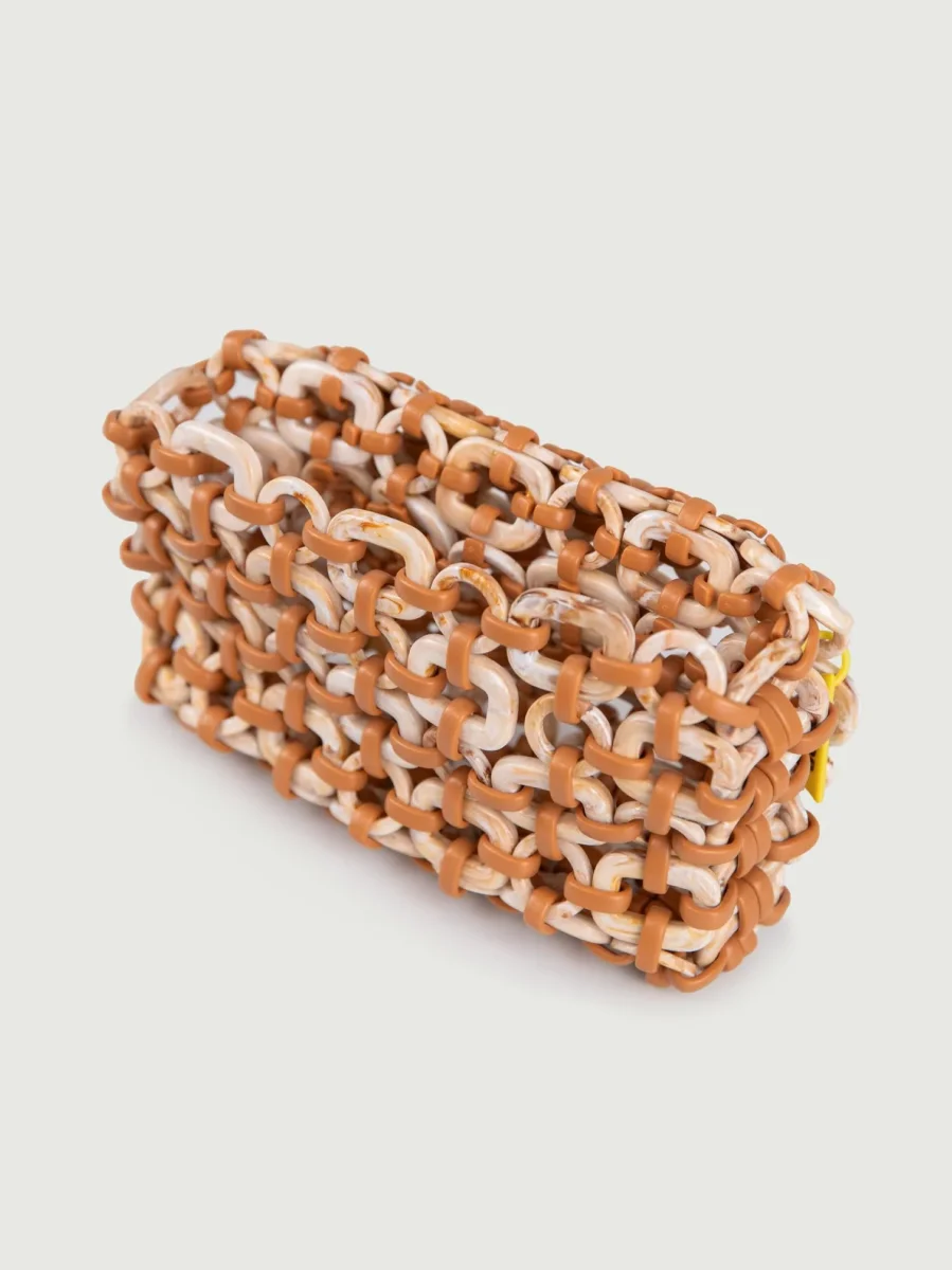 CLUTCH SHELL IN RESINA MULTICOLOR BEIGE - immagine 6