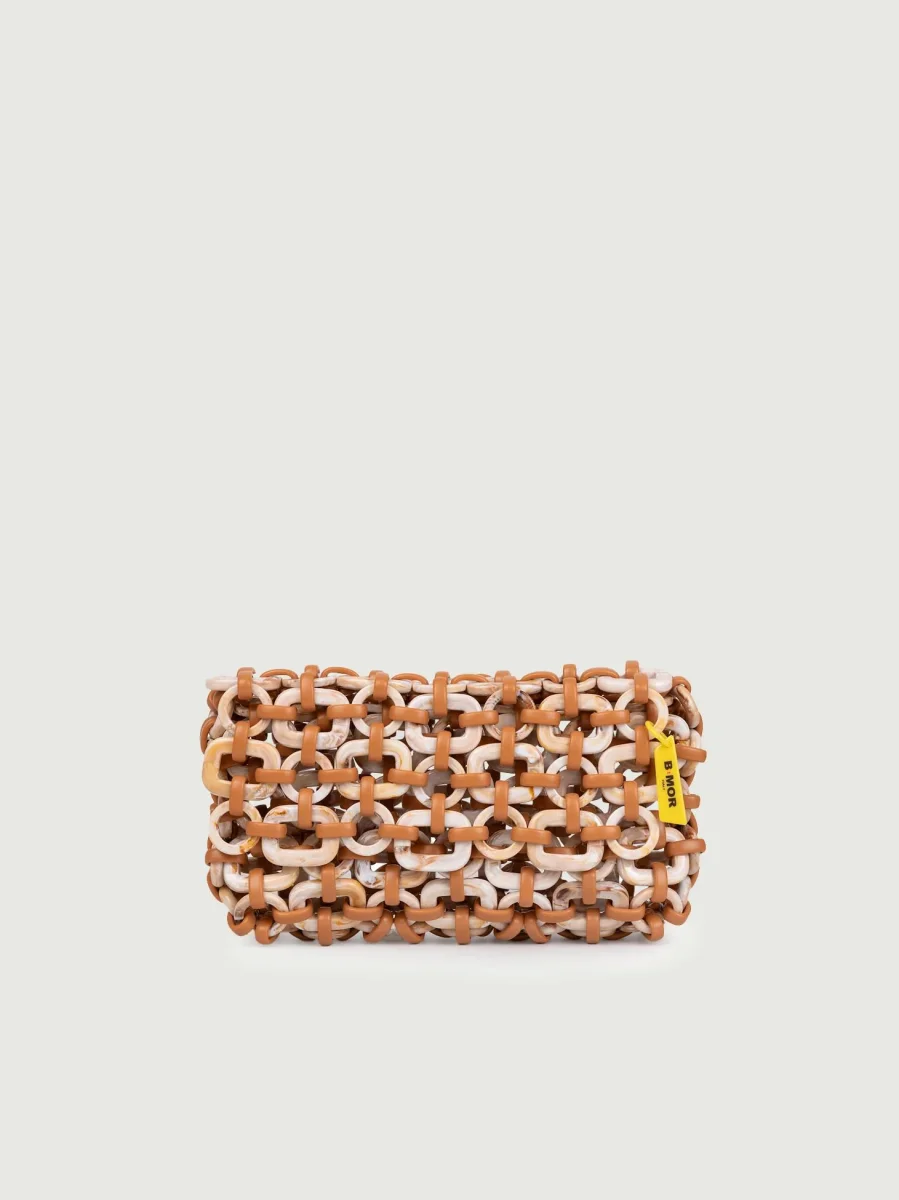 CLUTCH SHELL IN RESINA MULTICOLOR BEIGE