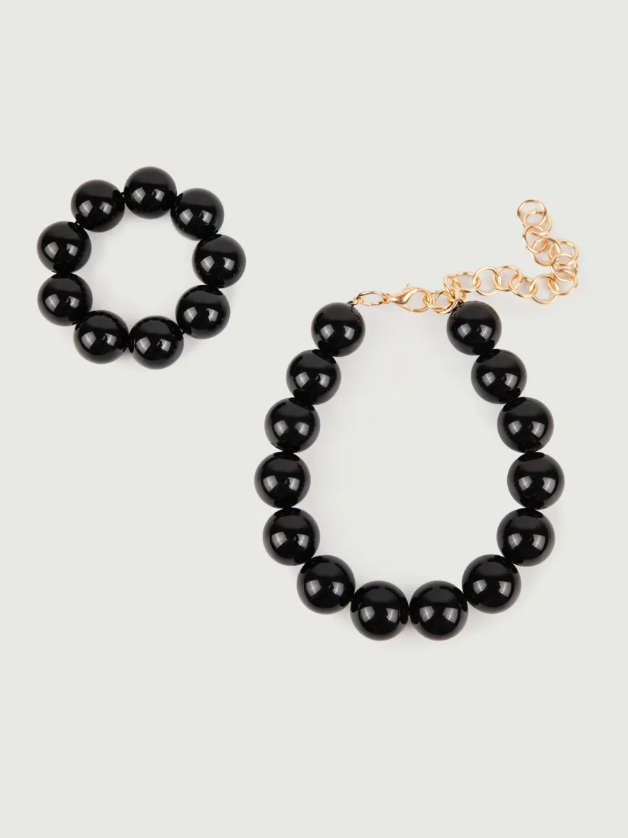 COLLANA BUBBLE IN RESINA NERA - immagine 4