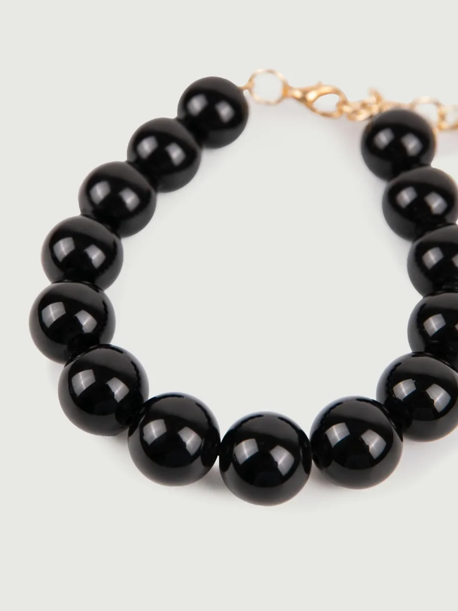 COLLANA BUBBLE IN RESINA NERA - immagine 3