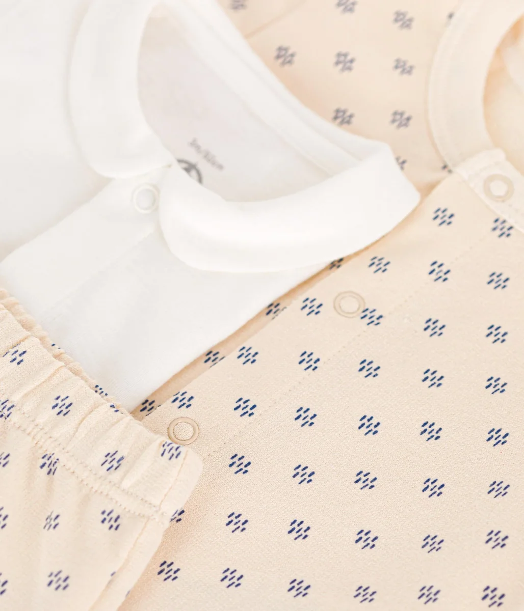 COMPLETO 3 PEZZI IN TESSUTO FELPATO LEGGERO BEBÈ - immagine 3