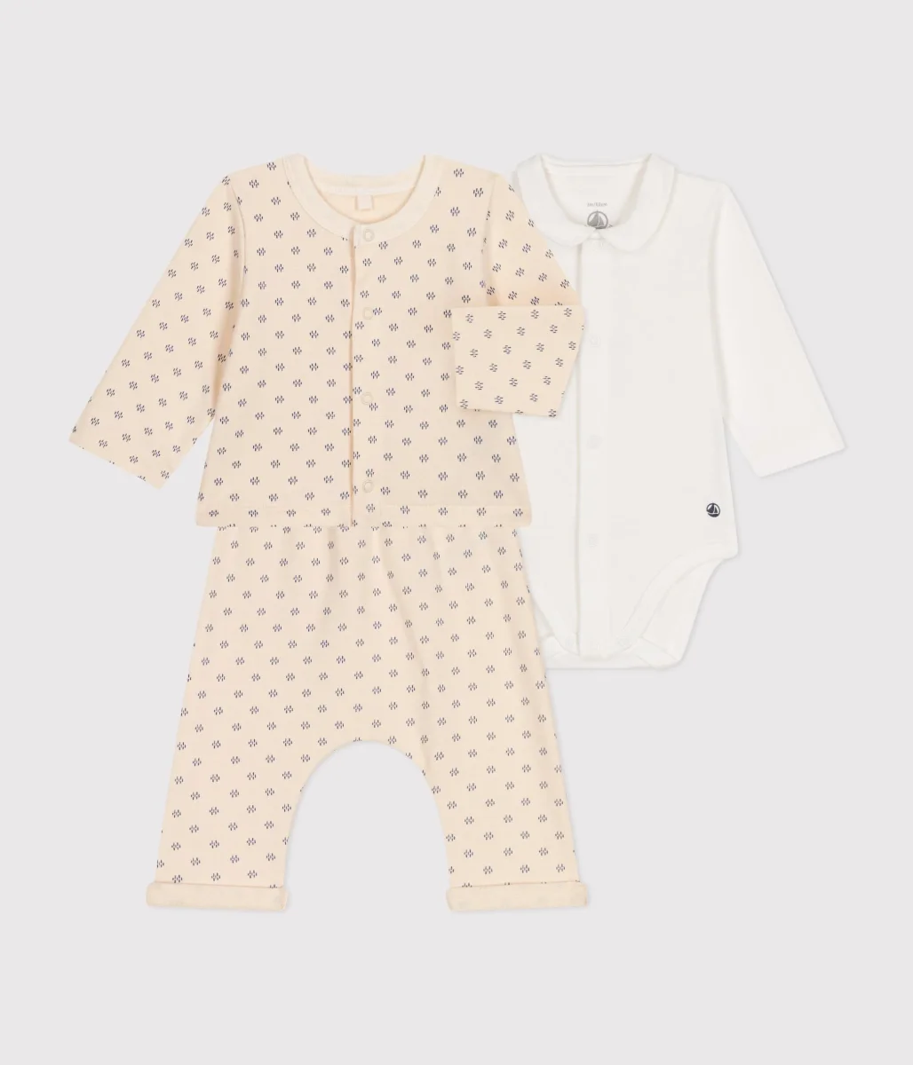 COMPLETO 3 PEZZI IN TESSUTO FELPATO LEGGERO BEBÈ - immagine 4