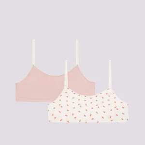 CONFEZIONE DA 2 BRASSIÈRE IN COTONE ED ELASTAM PER BAMBINA