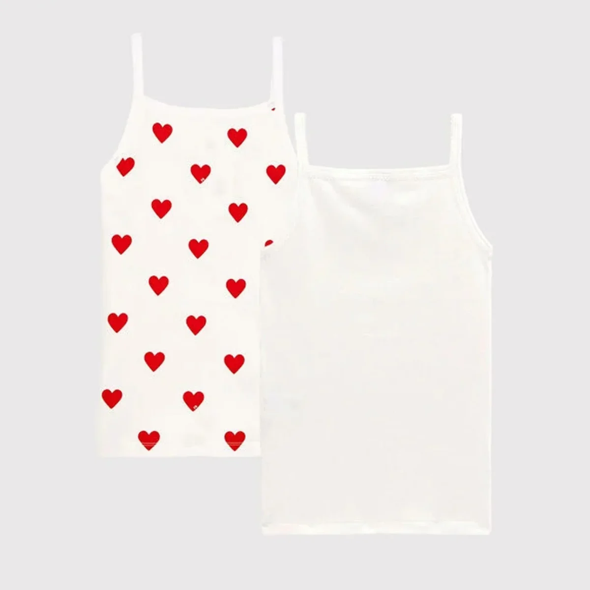 CONFEZIONE DA 2 CANOTTIERE IN COTONE MOTIVO CUORE - immagine 3