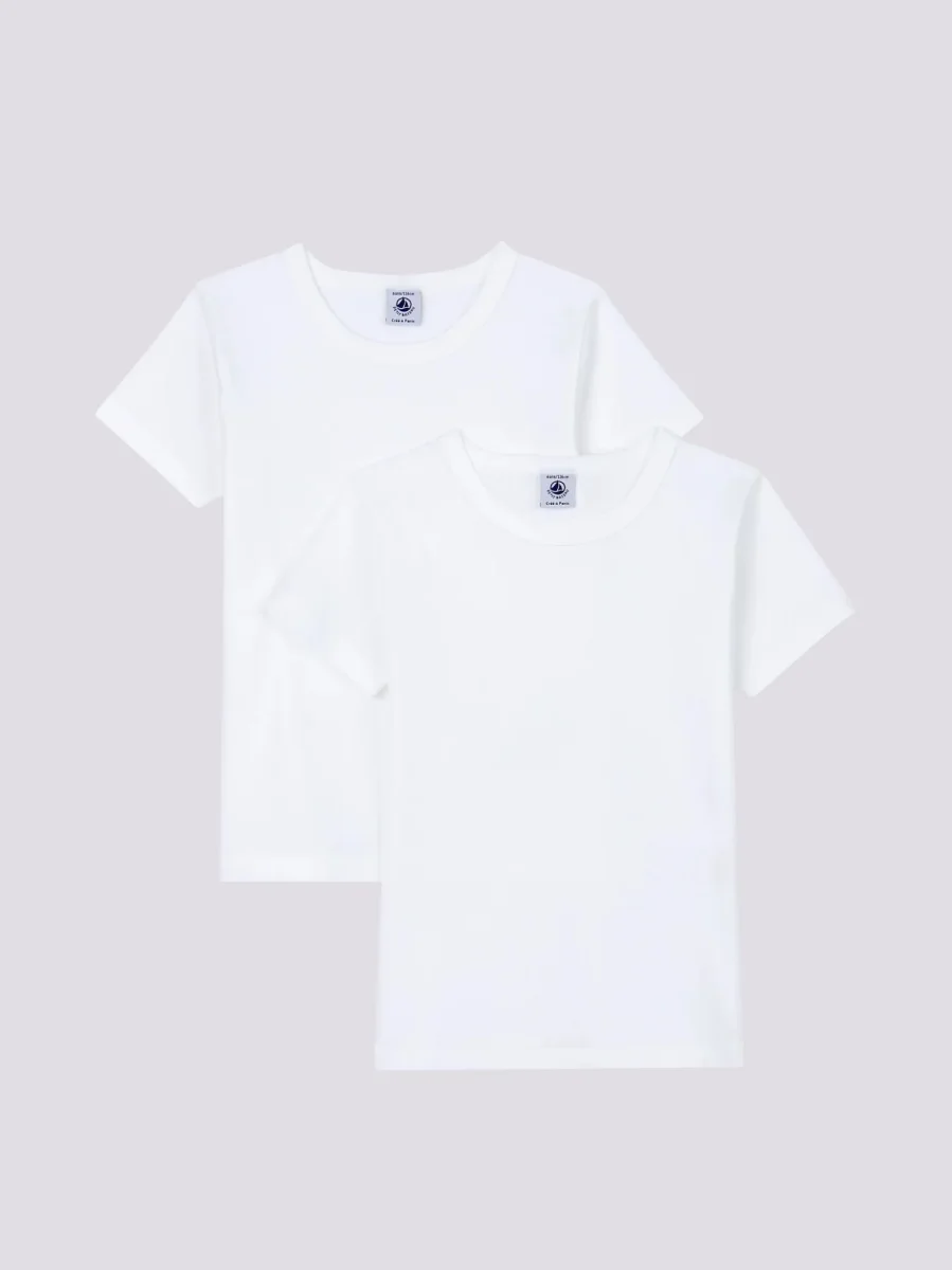 CONFEZIONE DA 2 T-SHIRT MANICA CORTA BIANCHE BAMBINO