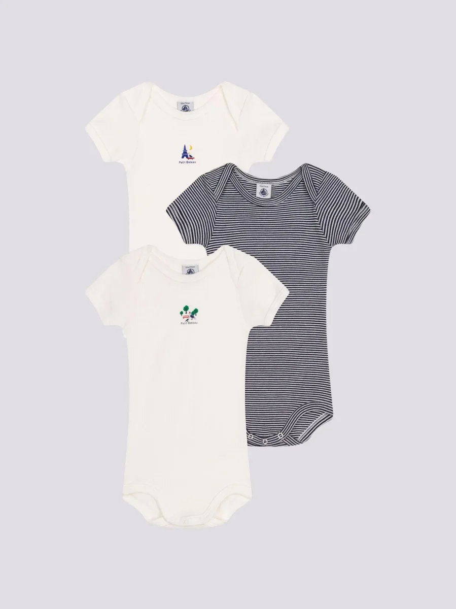 CONFEZIONE DA 3 BODY IN COTONE PER NEONATI