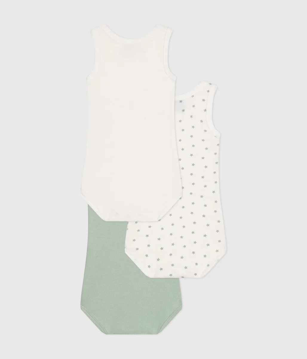 CONFEZIONE DA 3 BODY SENZA MANICHE BEBÈ IN COTON - immagine 4