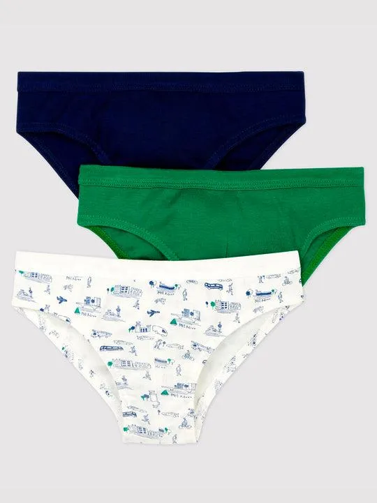 CONFEZIONE DA 3 SLIP BAMBINO FANTASIA IN COTONE