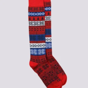 Calza disegno norvegese rosso
