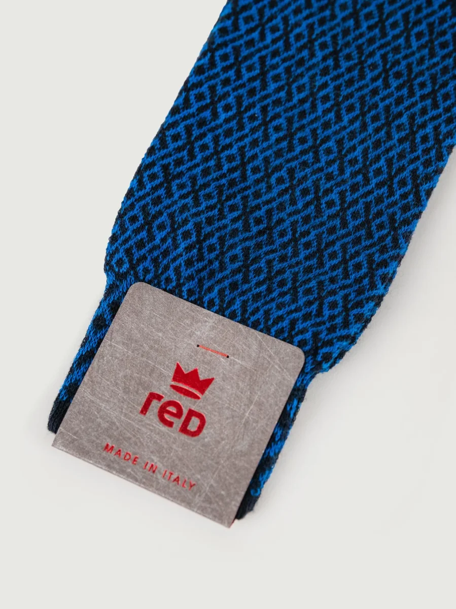 Calze blu jacquard misto cashmere - immagine 4