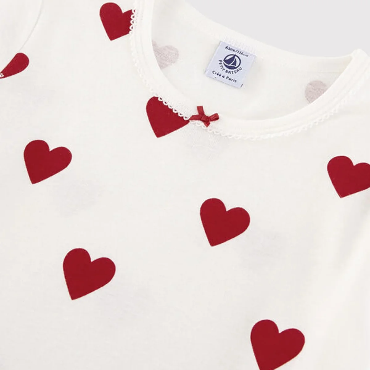 Camicia Da Notte Bambina In Cotone Motivo Cuore - immagine 3