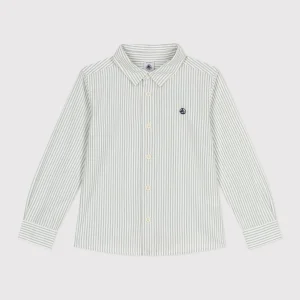 Camicia a maniche lunghe in cotone a righe bambino