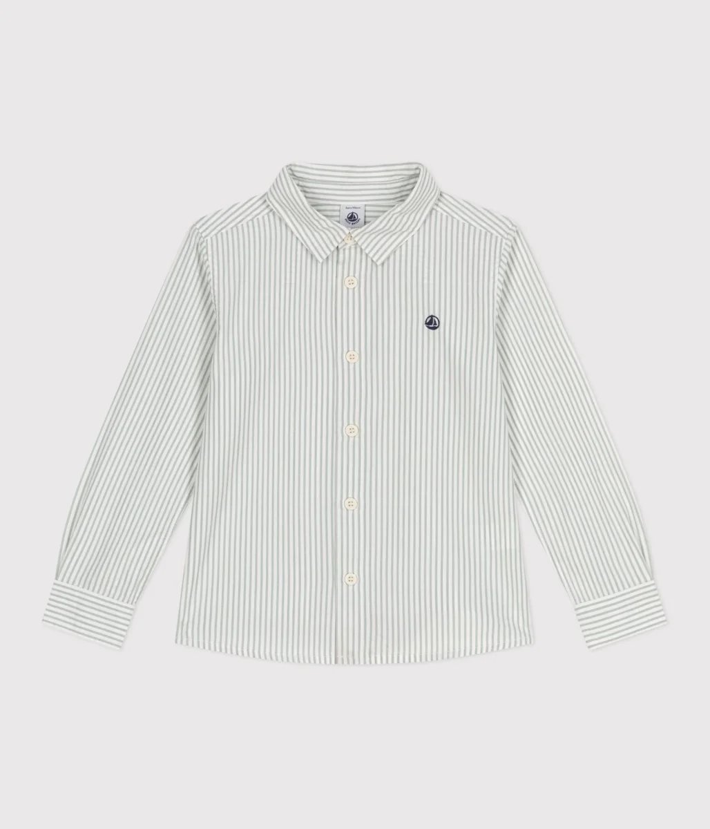 Camicia a maniche lunghe in cotone a righe bambino