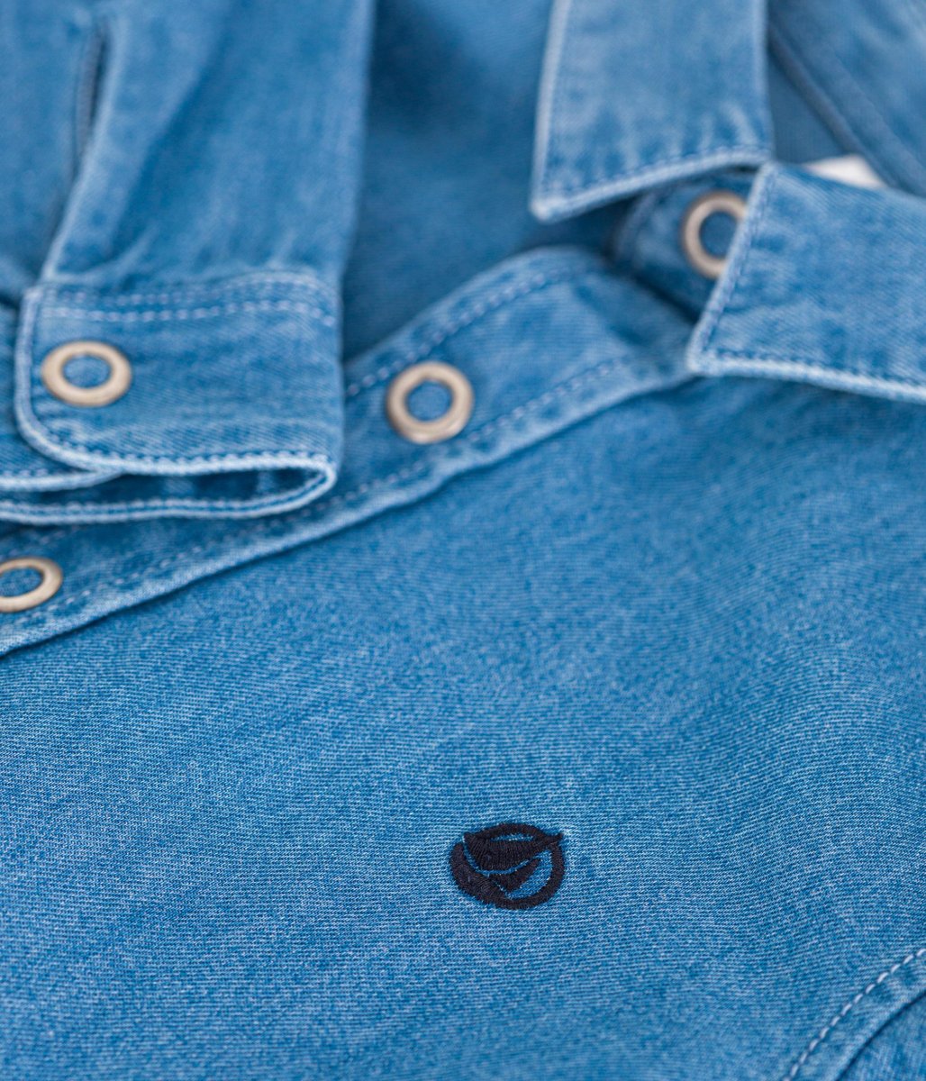 Camicia blu in denim leggero bambino - immagine 4
