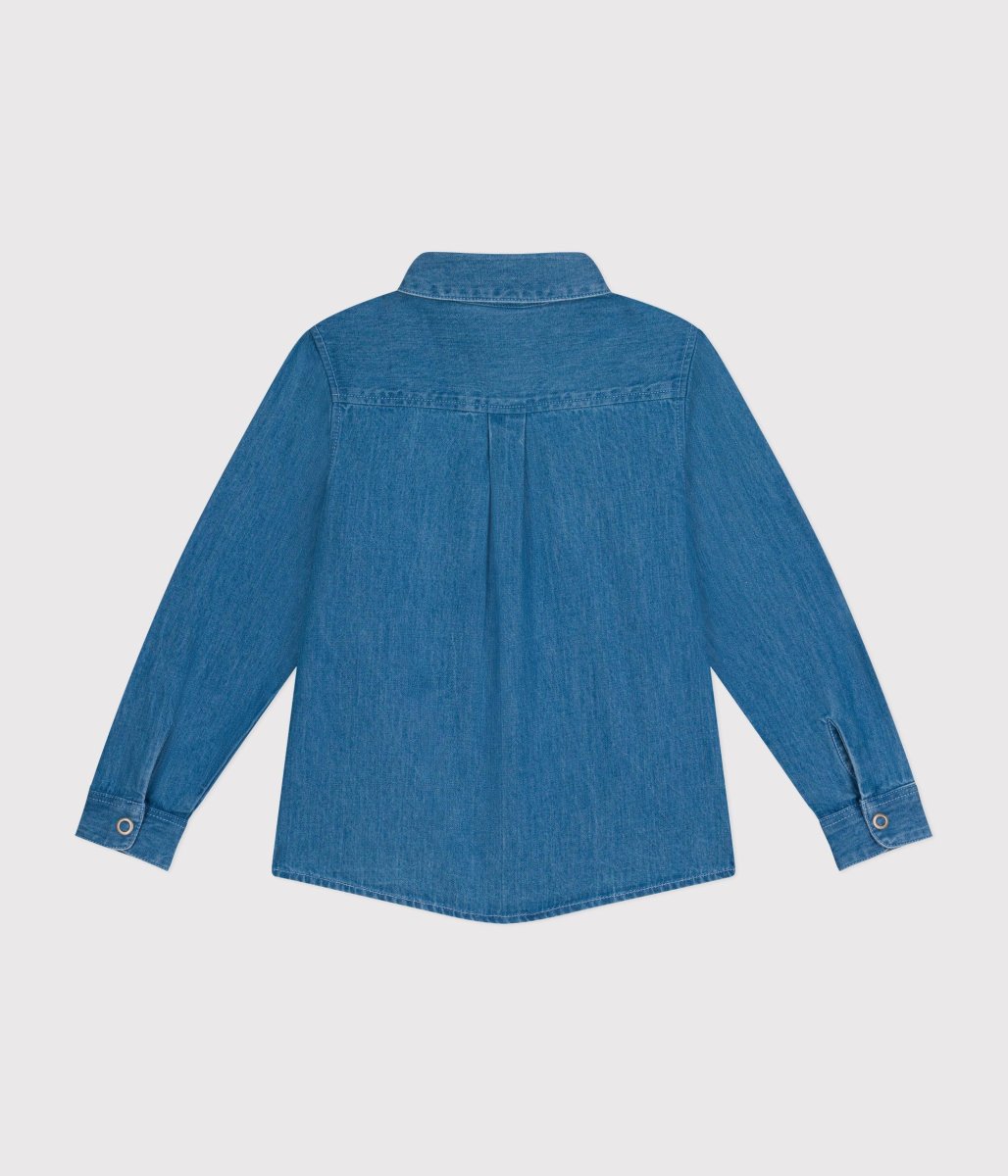 Camicia blu in denim leggero bambino - immagine 3