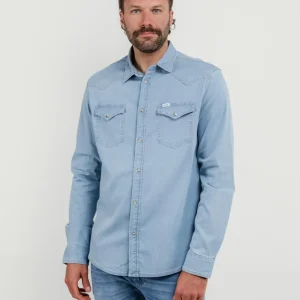 Camicia in denim Texas lavaggio chiaro
