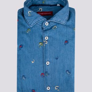 Camicia in denim con ricami