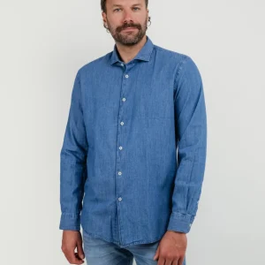 Camicia in denim lavaggio medio
