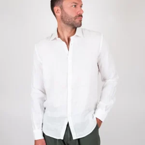 Camicia in lino bianca tinto in capo