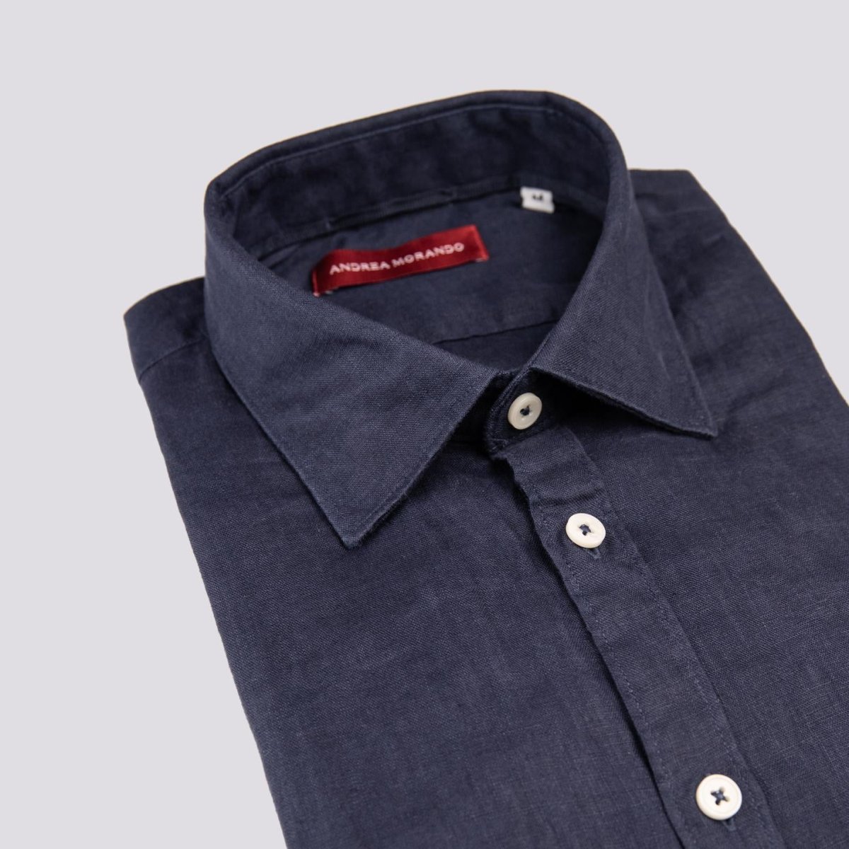 Camicia in lino tinto in capo color navy - immagine 4