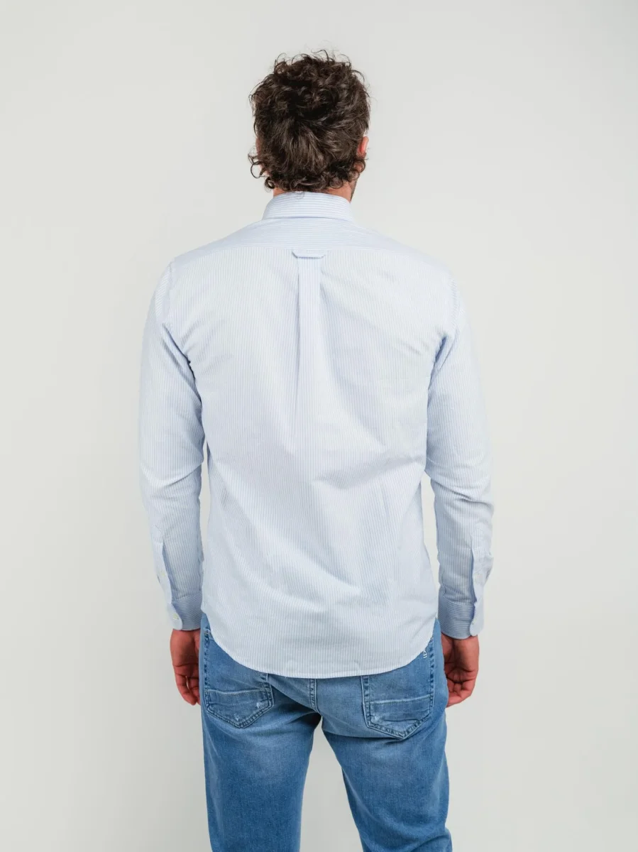 Camicia oxford Andy a righe azzurre - immagine 4
