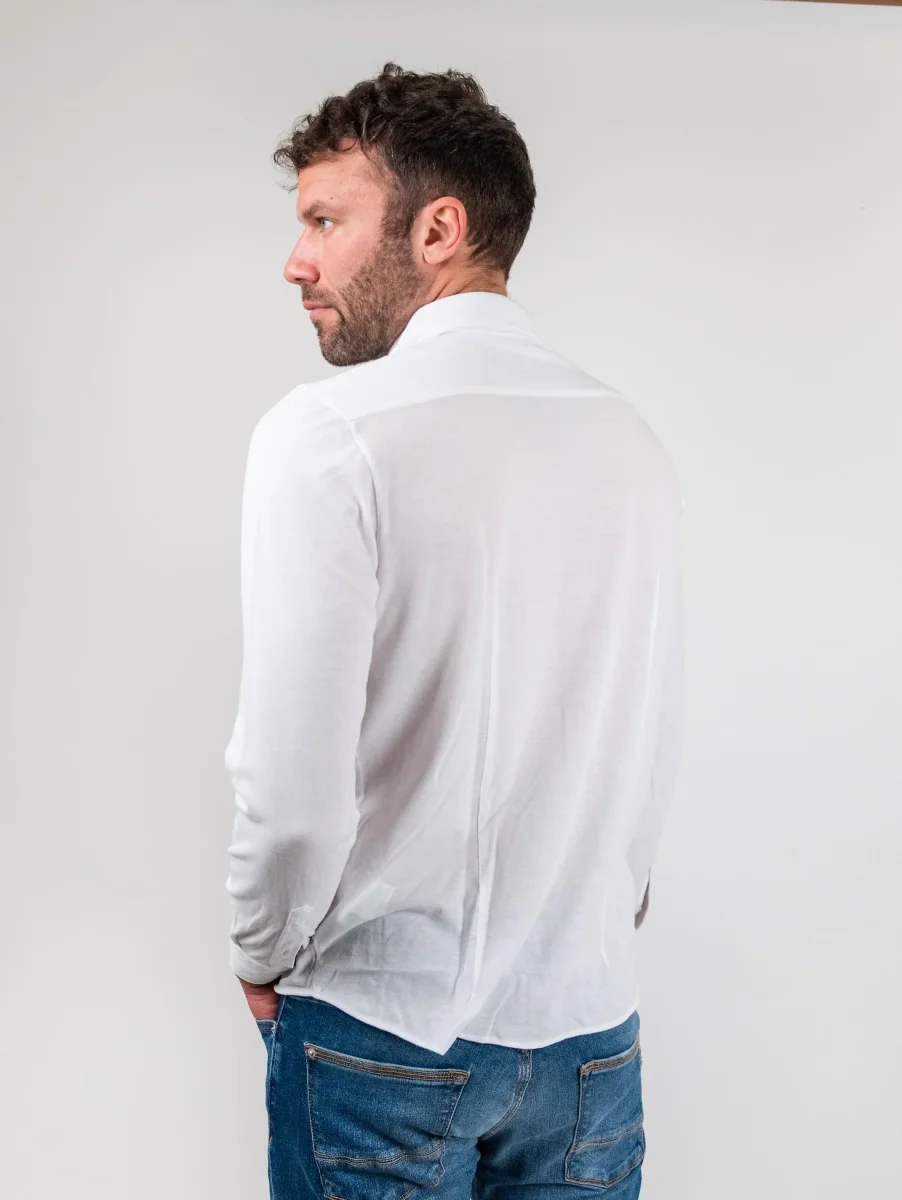 Camicia polo in cotone bianca - immagine 3