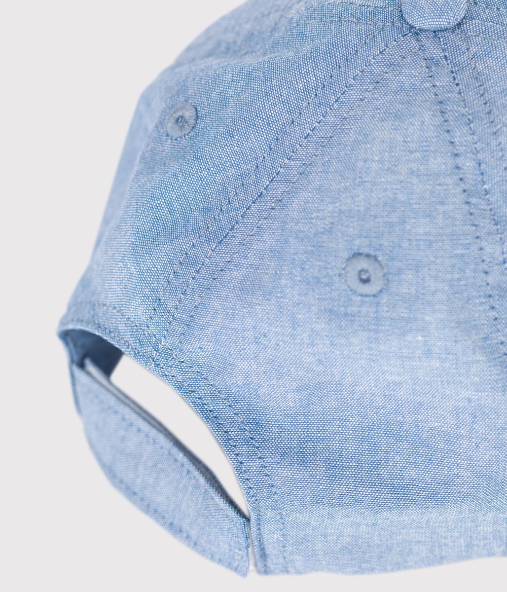 Cappellino con visiera e logo Petit Bateau in denim bambino - immagine 4